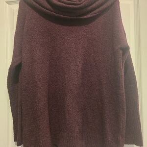 French Connection Plush Cowl Neck Sweater - Deep Wine